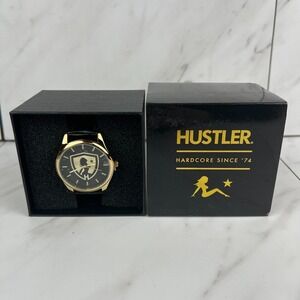 New Game Time Hustler Mens Watch Pioneer Black Series Shield Logo Gold